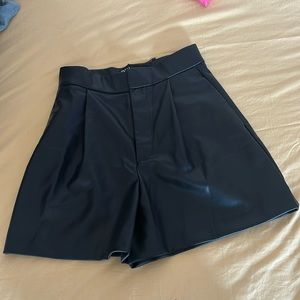 Zara High Waisted Leather Shorts size XS